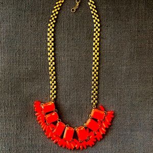 J.Crew orange beads necklace on gold chain. Perfect condition.